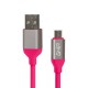 Cable Micro USB GHIA GAC-194P, Longitud de 1 metro, USB 2.0 , Color rosa, Fabricación en plástico.