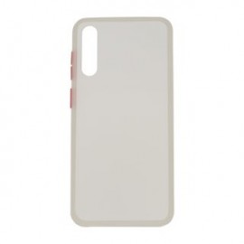 Funda GHIA SAM-A30S-C2-B para Samsung A30S. Acabado semitransparente, con mica para pantalla. Blanco.