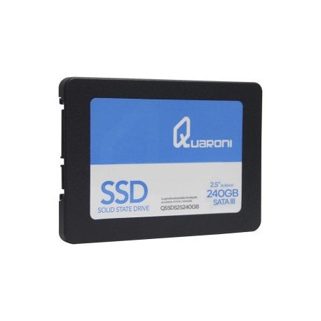 Unidad de estado solido Quaroni QSSDS25240G. SSD 240 GB 2.5, SATA 3, Lectura 520MB/S Escritura 330MB/S.