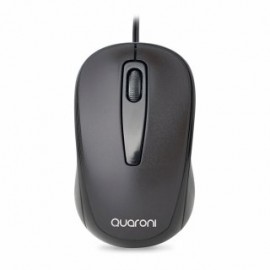 Mouse Quaroni MAQ02N. Sensor Optico, 2 botones + scroll, Largo de cable 1.2m, 1200 DPI's. Plug & Play.