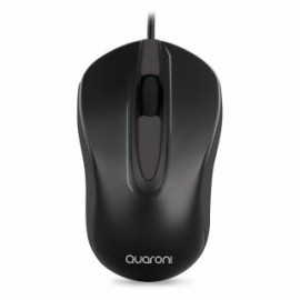 Mouse Quaroni MAQ01N. Sensor Optico, 2 botones + scroll, Largo de cable 1.2m, 1200 DPI's. Plug & Play.