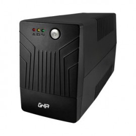 No break GHIA GUP-075. 6 contactos, respalda hasta 750VA/360 Watts. Regulador y supresor de picos.