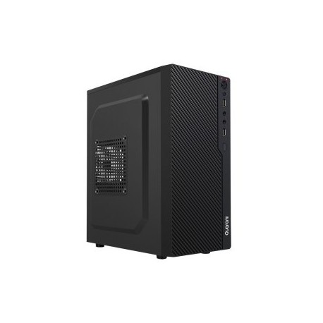 Gabinete Quaroni QCMT-08. Frente de ABS color negro con acabado tipo rejilla. Incluye Fuente de poder de 500W