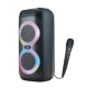 BAFLE GHIA AMPLIFICADO DOBLE BOCINA 4 PULG RECARGABLE /BT/USB/MIC/FM/ TWS/ LUZ LED SECUENCIAL