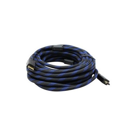 Cable HDMI GHIA GCB-027. 15 metros, Soporta resoluciones 4k a 60Hz, Versión 2.0. Color negro azulado.