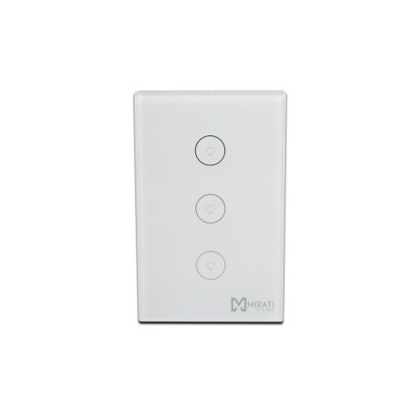 Apagador de pared inteligente MIRATI HOME M3SI1. Wi-Fi, compatible con Alexa y Google Assistant, 5A.