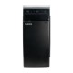 Gabinete media torre QUARONI QCHT-02. Frente de plástico color negro con acabado liso, encendido y puertos frontales. Compatibl