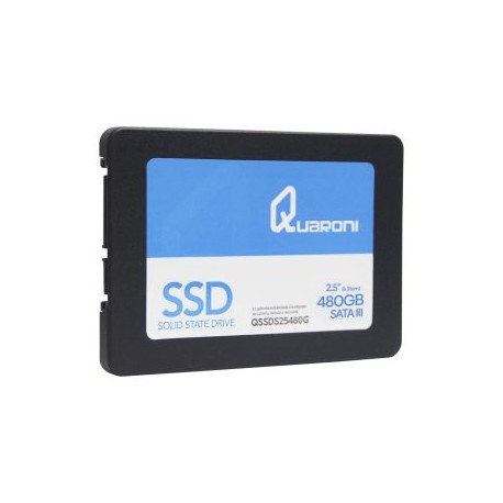 Unidad de estado solido Quaroni QSSDS25480G. SSD 480GB 2.5, SATA 3, Lectura 550MB/S Escritura 450MB/S.
