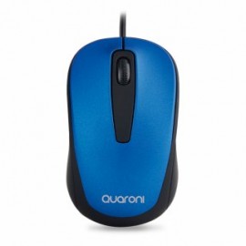 Mouse Quaroni MAQ02A. Sensor Optico, 2 botones + scroll, Largo de cable 1.2m, 1200 DPI's. Plug & Play.