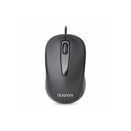Mouse Quaroni MAQ02N. Sensor Optico, 2 botones + scroll, Largo de cable 1.2m, 1200 DPI's. Plug & Play.