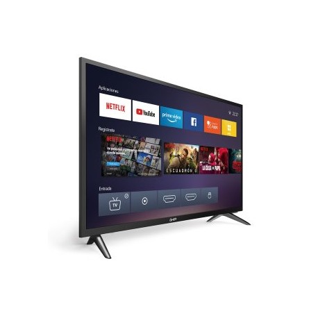 Smart TV GHIA 32'' Pulgadas G32NTFXHD20. Resolución HD 1366 x 768px. WiFi, 2 HDMI, 2 USB, RCA, Óptico. 60Hz