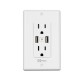 Contacto inteligente de pared Mirati MCP1. 2 puertos USB, 2 Contactos. Vinculación con Alexa y Google assistant. Compatible con