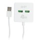 HUB USB de 4 puertos GHIA GAC-168.  Compatible para transferencia de datos, cable de 50 cm.