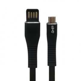 Cable Micro USB GHIA GAC-200N. Longitud 1 metro, USB reversible, Color negro. Fabricación en plástico.