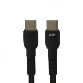 Cable GHIA GAC-203N. Tipo C a Tipo C, longitud 1 metro, material plastico.