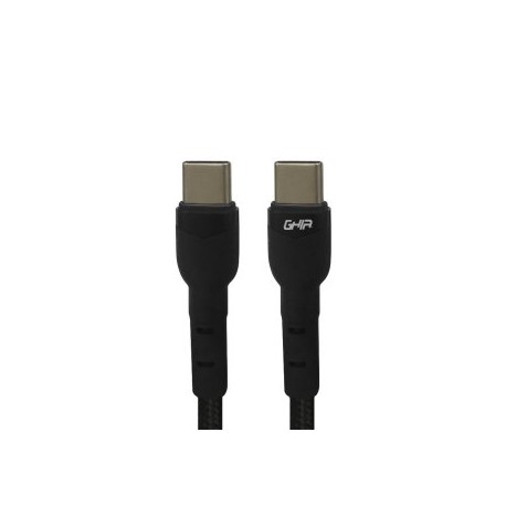 Cable GHIA GAC-203N. Tipo C a Tipo C, longitud 1 metro, material plastico.