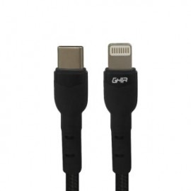 Cable GHIA GAC-204N. Tipo C a Lightning, longitud 1 metro, material plastico.
