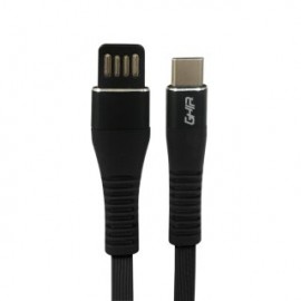 Cable de datos GHIA GAC-201N. Tipo C reversible, longitud de 1 metro, fabricación en plastico, color negro.