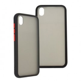 Funda GHIA humo semitransparente para Huawei Y5. Con mica, Borde negro.
