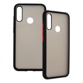 Funda GHIA humo semitransparente para Huawei Y6s. Con mica, Borde negro.