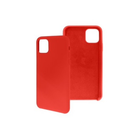 Funda GHIA de silicón para iPhone 11 Pro Max. Con mica, Color rojo.