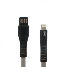 Cable de datos GHIA GAC-202NG. Tipo Lightning reversible, longitud de 1 metro, fabricación en plastico, color gris/negro.