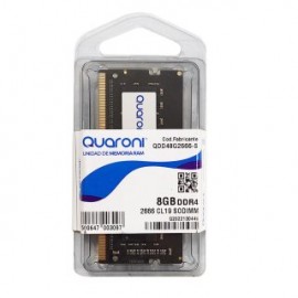 Memoria RAM Quaroni SODIMM DDR4 8GB. Frecuencia 2666MHZ, Latencia CL19, Componente para PC/Servido, Voltaje 1.2V, Negro
